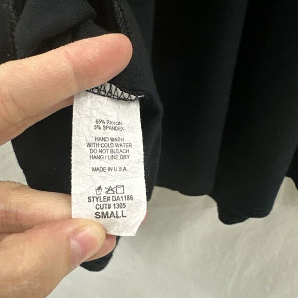 BomBom USA Lagenlook Oversized Black Midi Dress Womens Size S Cross Back Boho - Picture 11 of 11